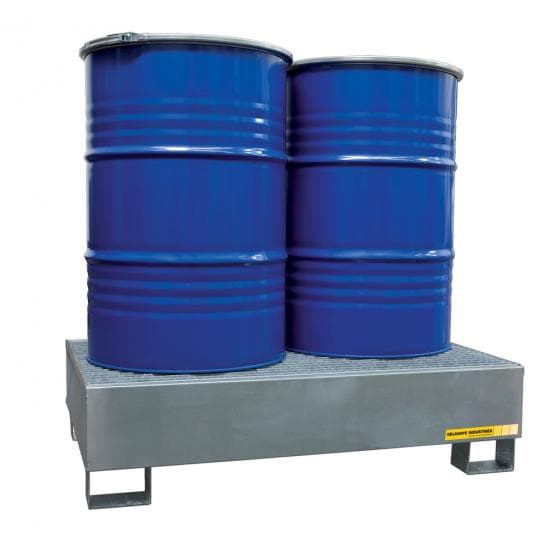 Rétention de 220 litres, pour le stockage de 2 fûts 220 l debouts, caillebotis a
