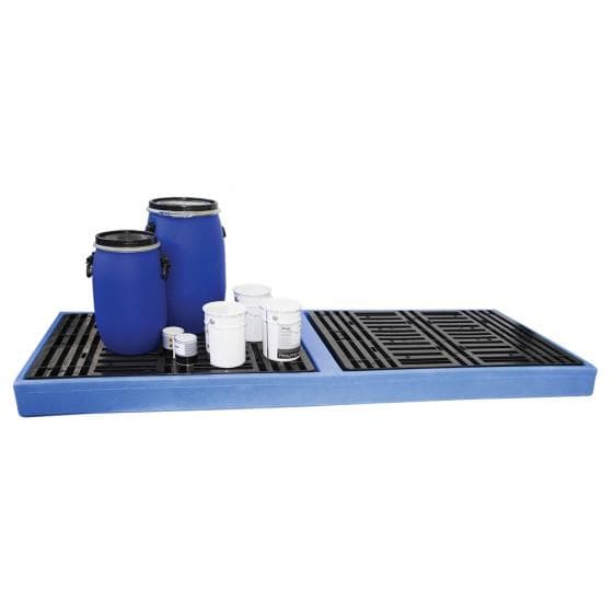 "Plancher de rétention polyéthylène, rétention de 300 litres, avec caillebotis p