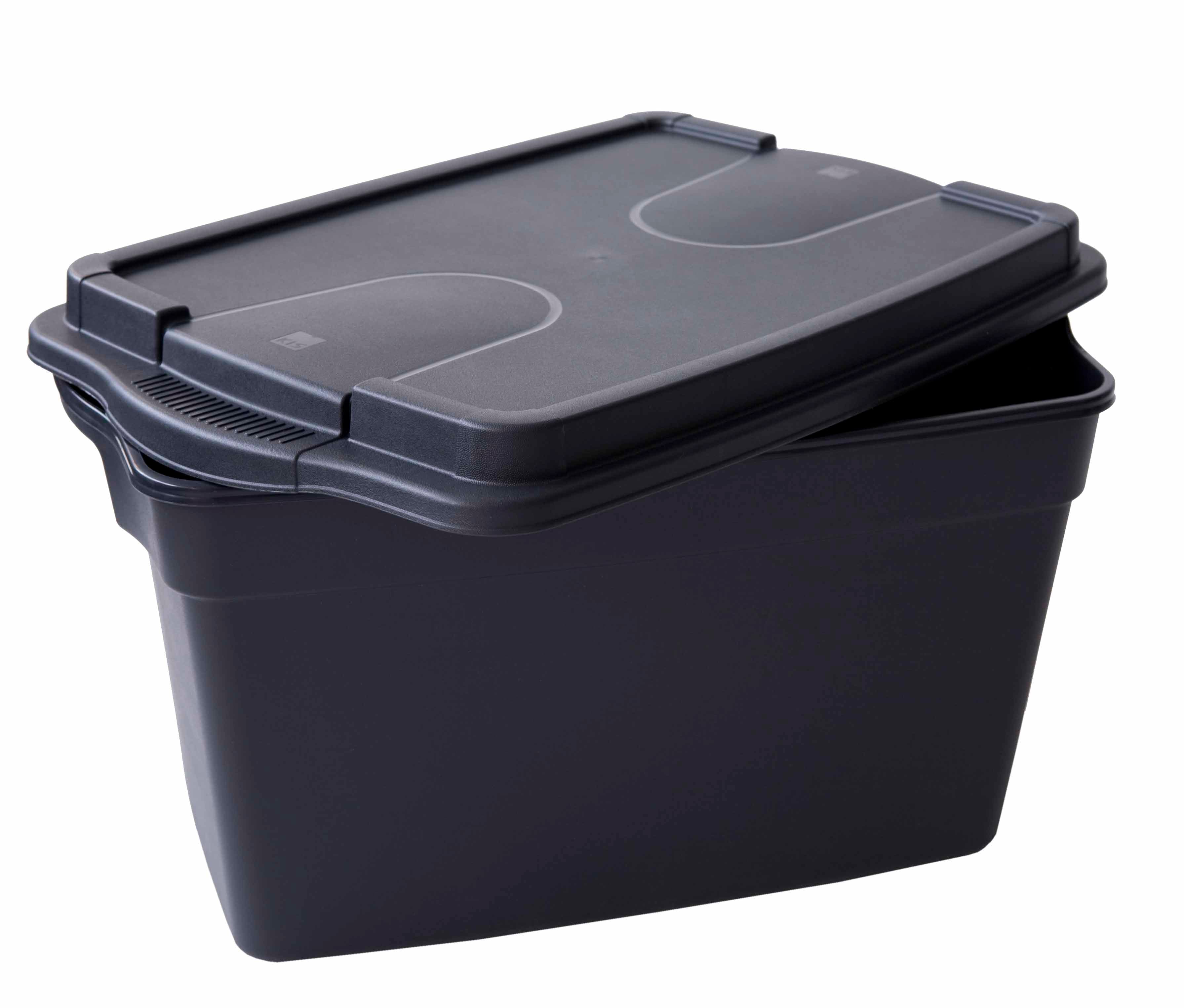 Caisse incassable 58 x 39 x H33 cm avec couvercle clipable. Fabriquée en polyéth
