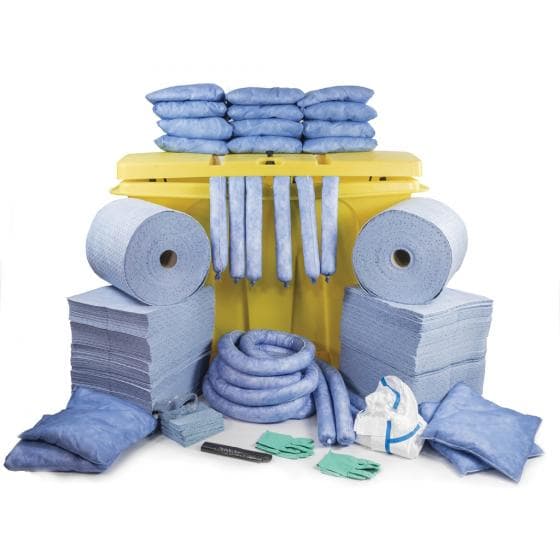 Kit d'intervention pour hydrocarbures, capacité d'absorption 800 litres. Contena