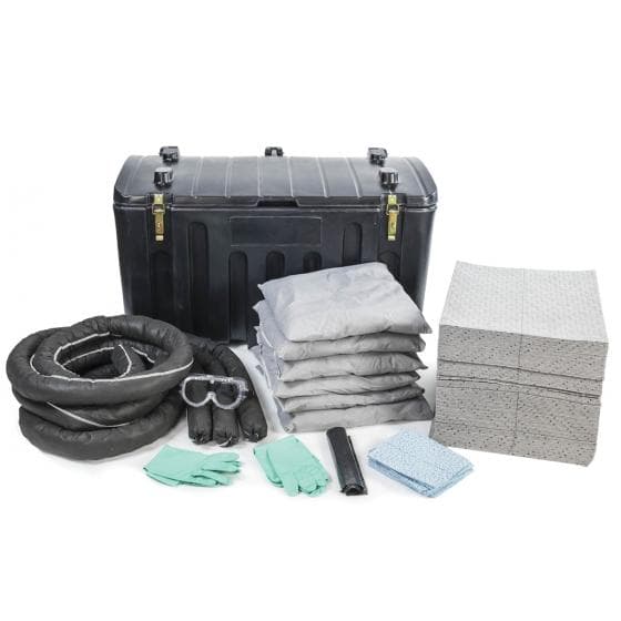 Kit d'intervention pour tous liquides, capacité d'absorption 200 litres. Contena