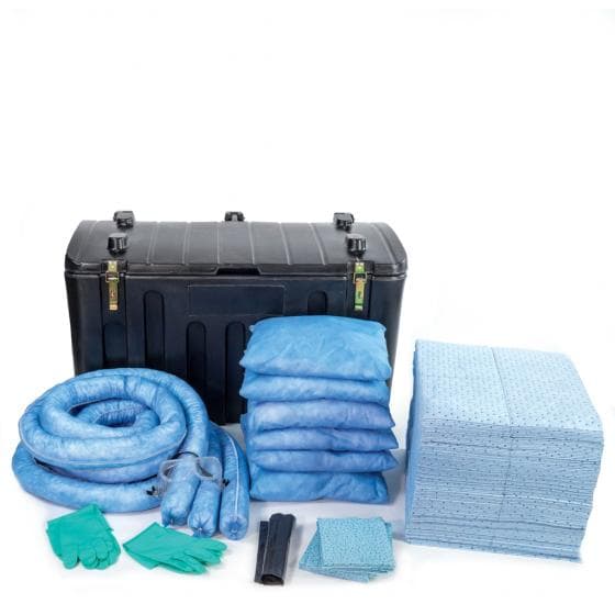 Kit d'intervention pour hydrocarbures, capacité d'absorption 200 litres. Contena