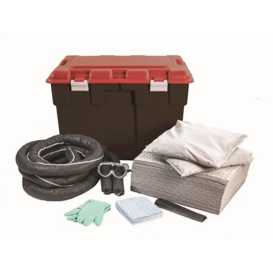 Kit d'intervention pour tous liquides, capacité d'absorption 150 litres. Contena