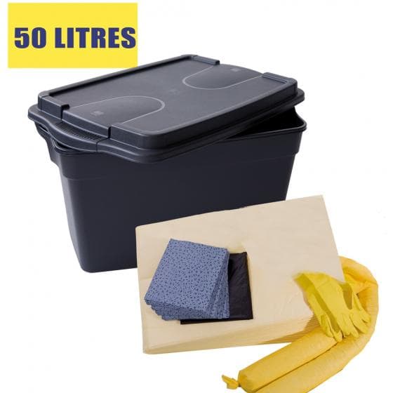 Kit d'intervention pour produits chimiques et tous liquides, capacité d'absorpti