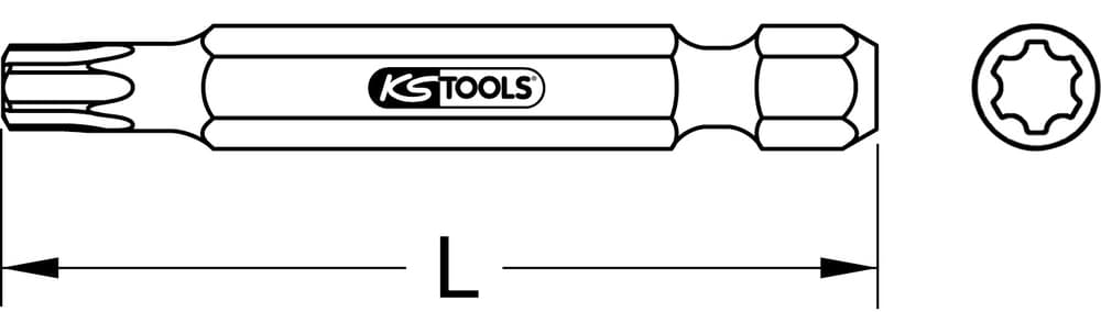 Boite de 5 embouts de vissage TORX-PLUS®, L.50 mm - 1/4'' - IP27