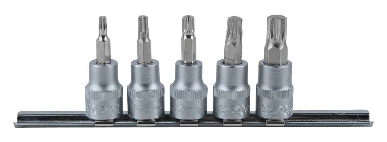 Rail de 5 douilles tournevis XZN, M4-M10