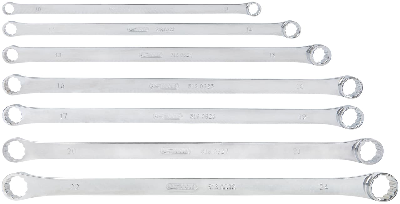 Jeu de clés polygonales extra-longues ChromePlus, 7 pcs