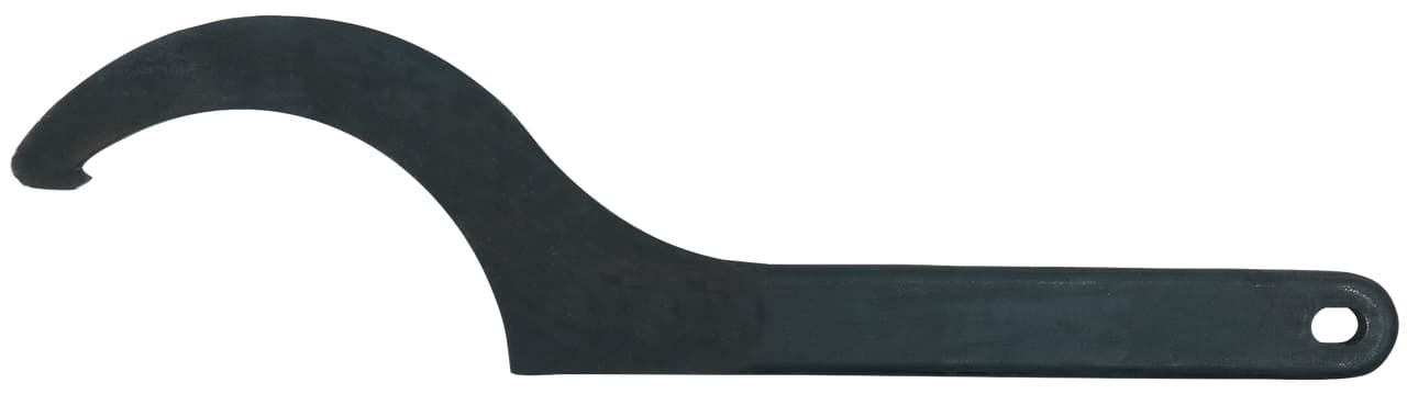 Clé à ergot brunie pour écrous à encoches latérales. 155-165 mm