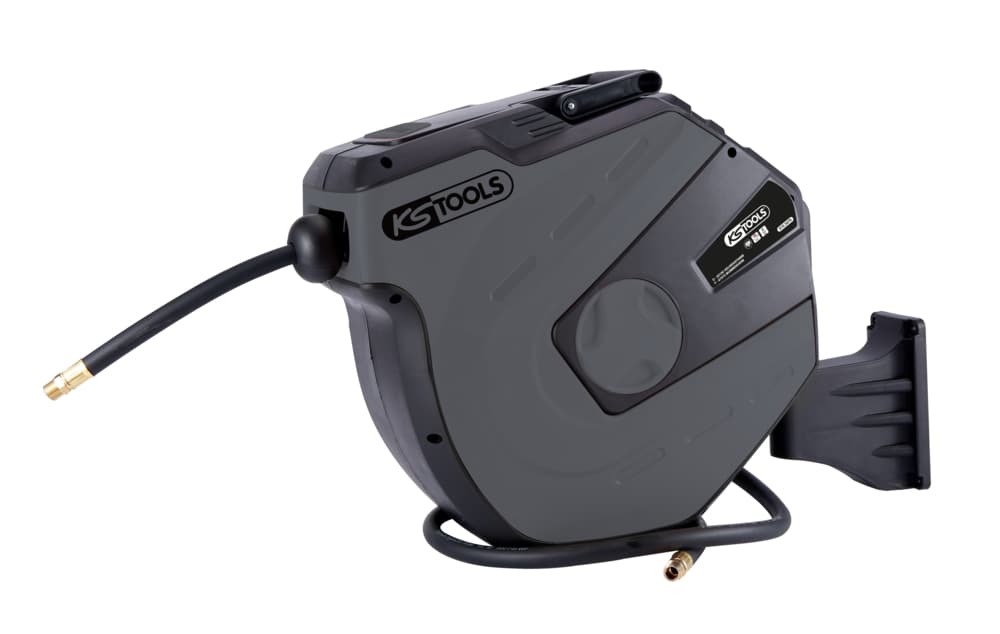 Enrouleur air et eau 3-8'' avec tuyau diam 10mm. raccord 1-4'' - 15m Gris