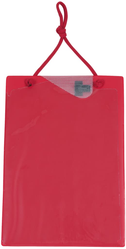 Tablette de fiche de travaux A4 avec sacoche pour clés - Rouge