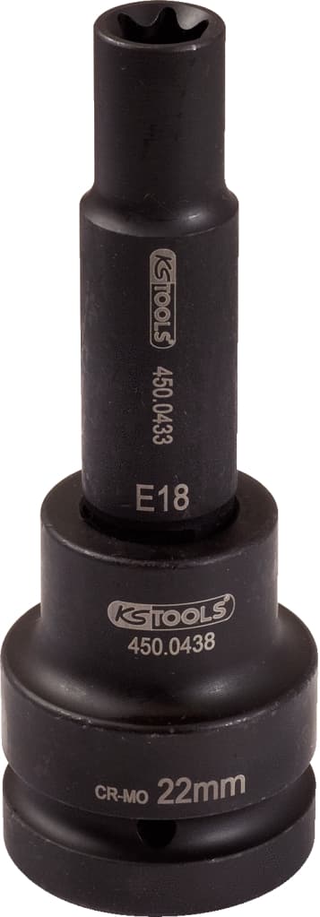 Douille à chocs pour culasse TORX® 3-4''. L.140 mm - E20