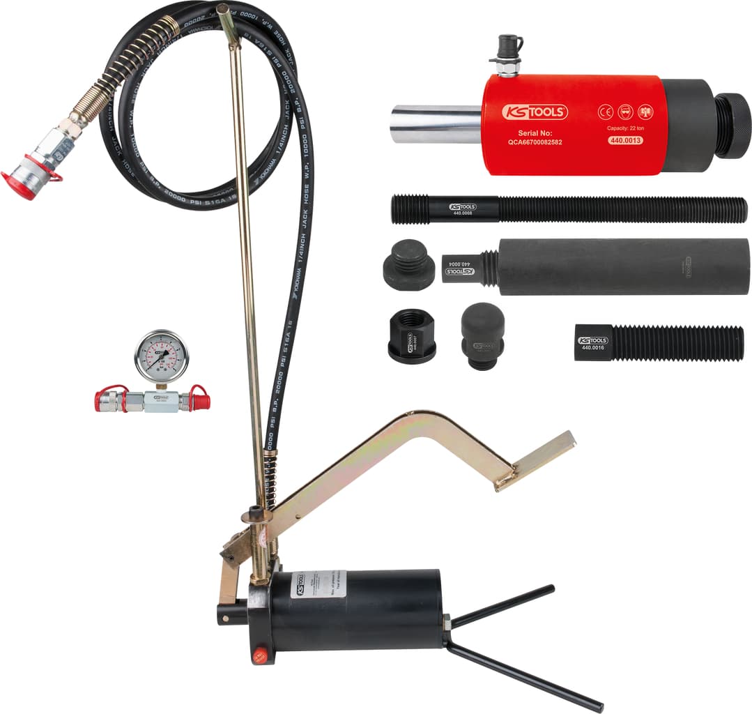 Unité hydraulique 22 t avec pompe et manomètre. 15 pcs