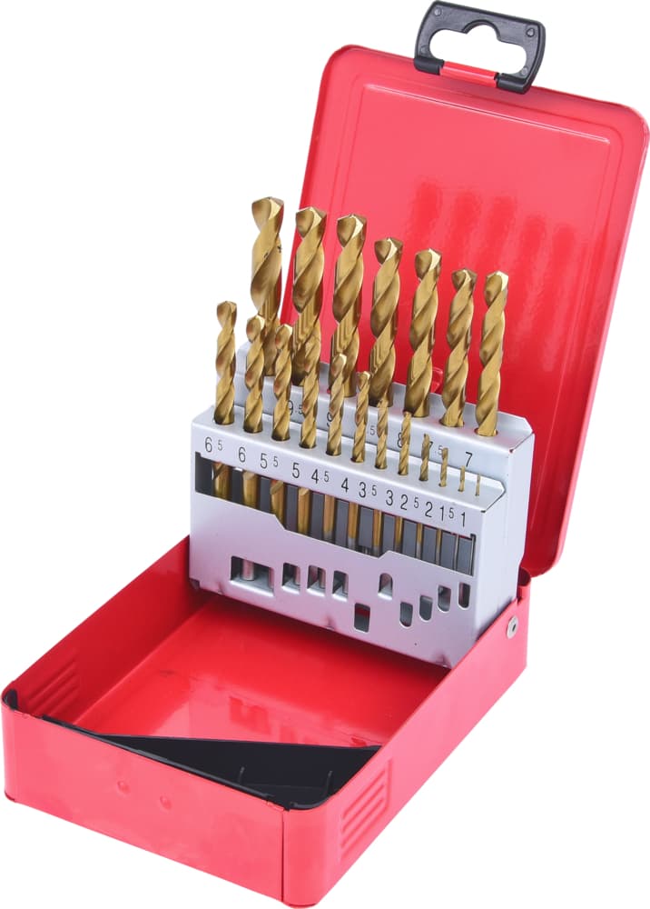 Coffret de 19 forets HSS-Tin au titane, DIM 1,0-10,0 mm