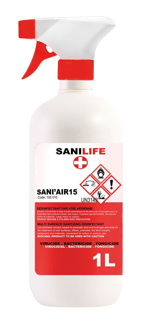 Désinfectant biocide, flacon spray 1L