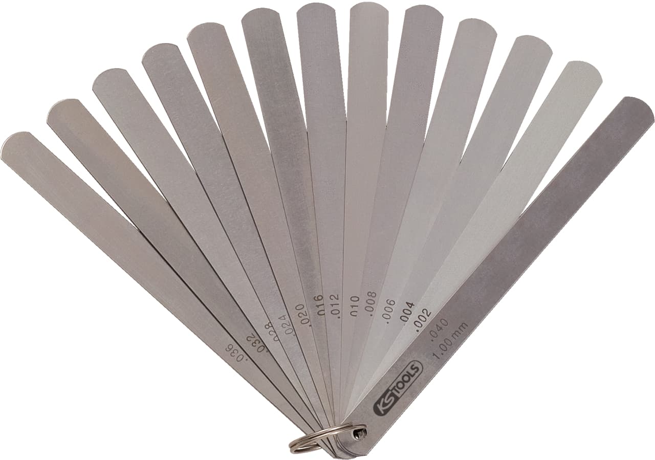 Jauges du jeu radial de piston, 8 lames, 0,05-0,5 mm