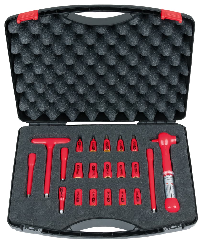 "Coffret de douilles isolées 1/4"", 21 pcs."