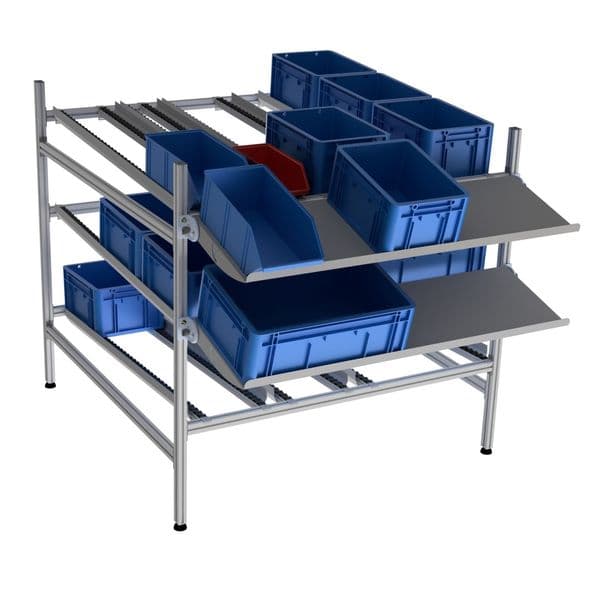 LEANDYNAMIC 500 PICKING l 1301 x P 1301 x H 1301 mm 3 niveaux avec 2 étagères ré