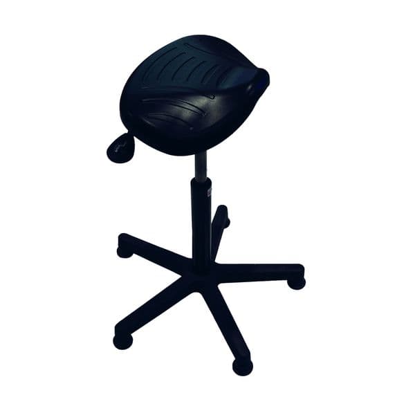 TABOURET D'ATELIER DYNAMIC H 450 - 650 mm assise en polyurethane noir
