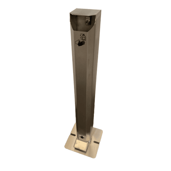 Colonne Distributeur à pédale de Gel Hydroalcoolique l 310 x H 1000 mm inox
