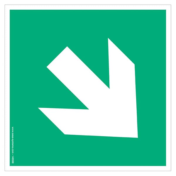 Lot de 2 pictogrammes adhésif au sol EXTRA Flèche angle L 200 mm
