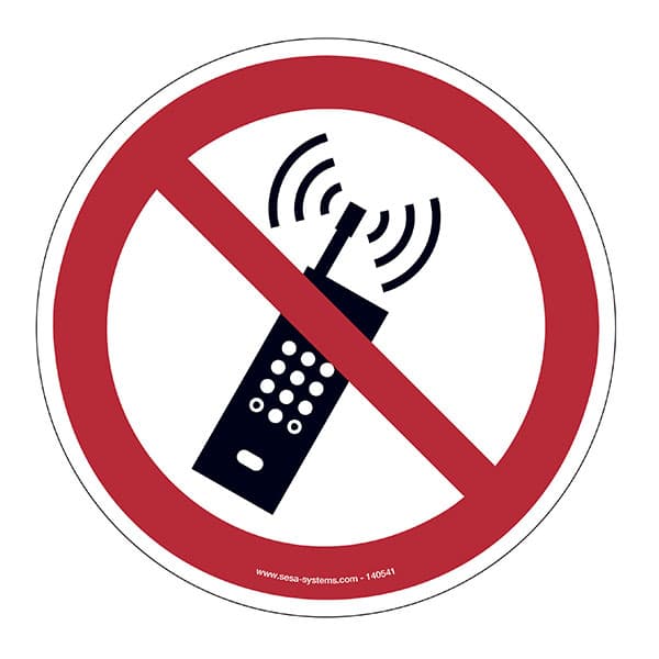 Lot de 2 pictogrammes Téléphone interdit adhésifs STANDARD Ø 100 mm