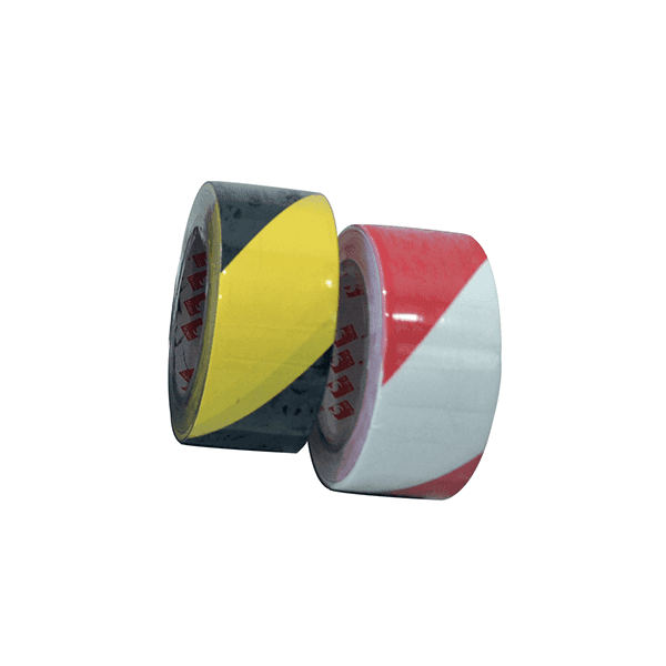 Rouleau adhésif au sol BASIC 66 Mètres rayé jaune et noir l 50 mm Ep. 0.04 mm