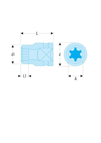 DOUILLE IMPACT 1/2' TORX E14