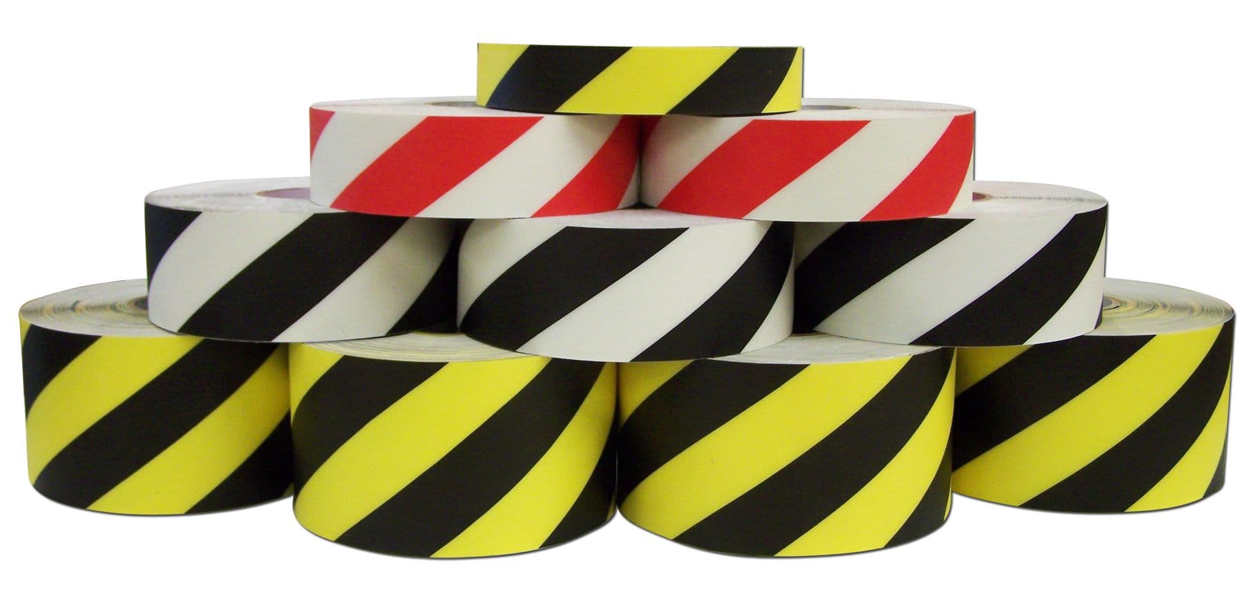 "7.5cm DuraStripe In-Line Printing Hazard Black & Yellow Background with Black T