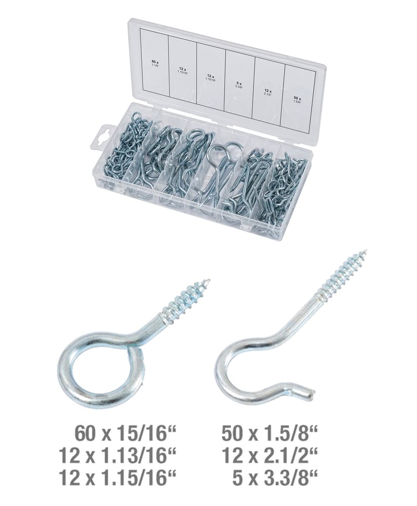 Assortiment de goupilles et crochets. 151 pcs