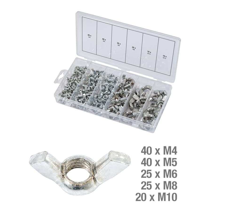 Assortiment d'écrous papillon. 150 pcs
