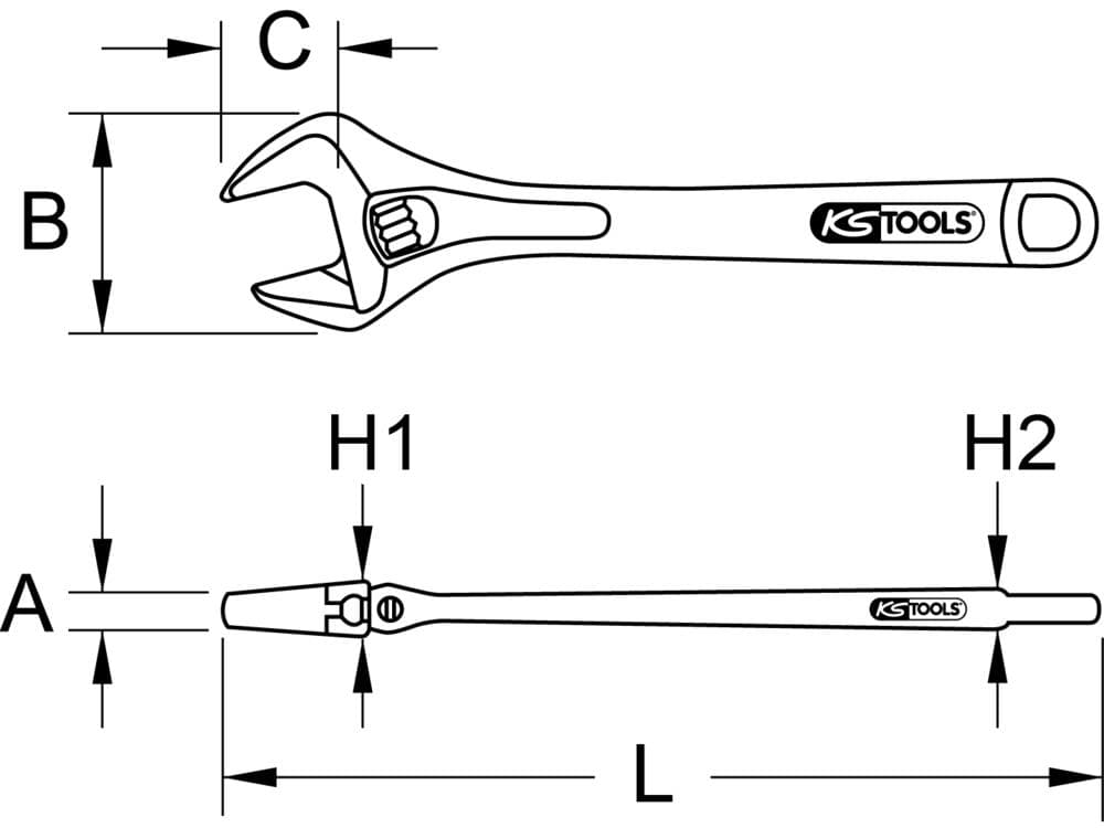 Clé à molette TITANplus 8''. 200 mm