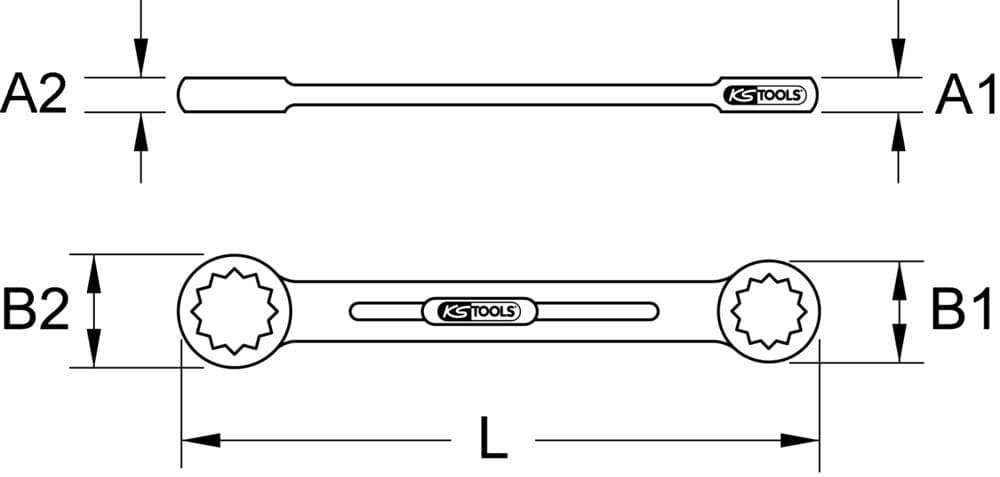 Clé polygonale droite BRONZEplus 14x15. 155mm