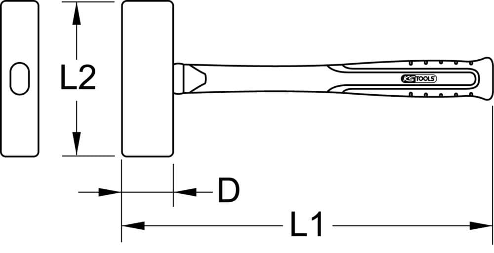 Massette octogonales BRONZEplus manche tri-matière. tête 5000g. 900mm