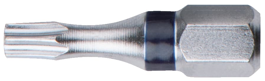 Boite de 5 embouts à code couleur TORSIONpower®. L. 25 mm 1-4'' TORX® percé. TB1