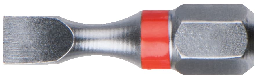 Boite de 5 embouts à code couleur TORSIONpower®. L. 25 mm - 1-4'' - Fente. 5 mm