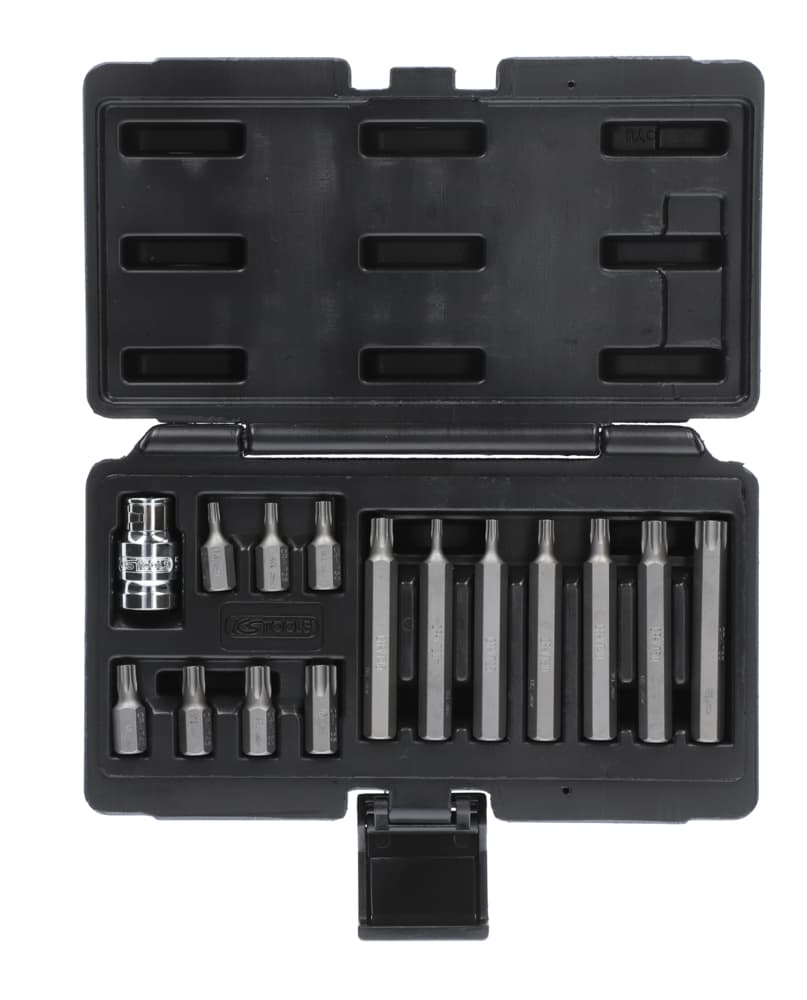 Coffret de 15 embouts de vissage TORX® 1-2''. T20 à T55