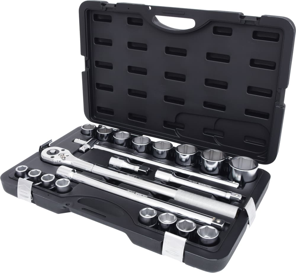 Coffret de douilles 6 pans métriques et accessoires 3-4''. 21 pièces