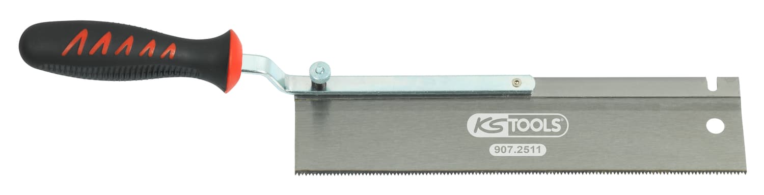 Scie à dos reversible pour travaux de finition L. 250mm. 2 angles de coupe 13TPI