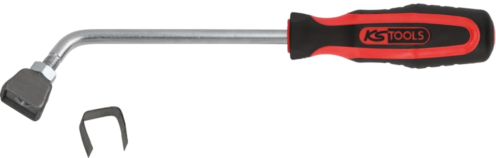 Grattoir emmanché à tête coudée. lame interchangeable