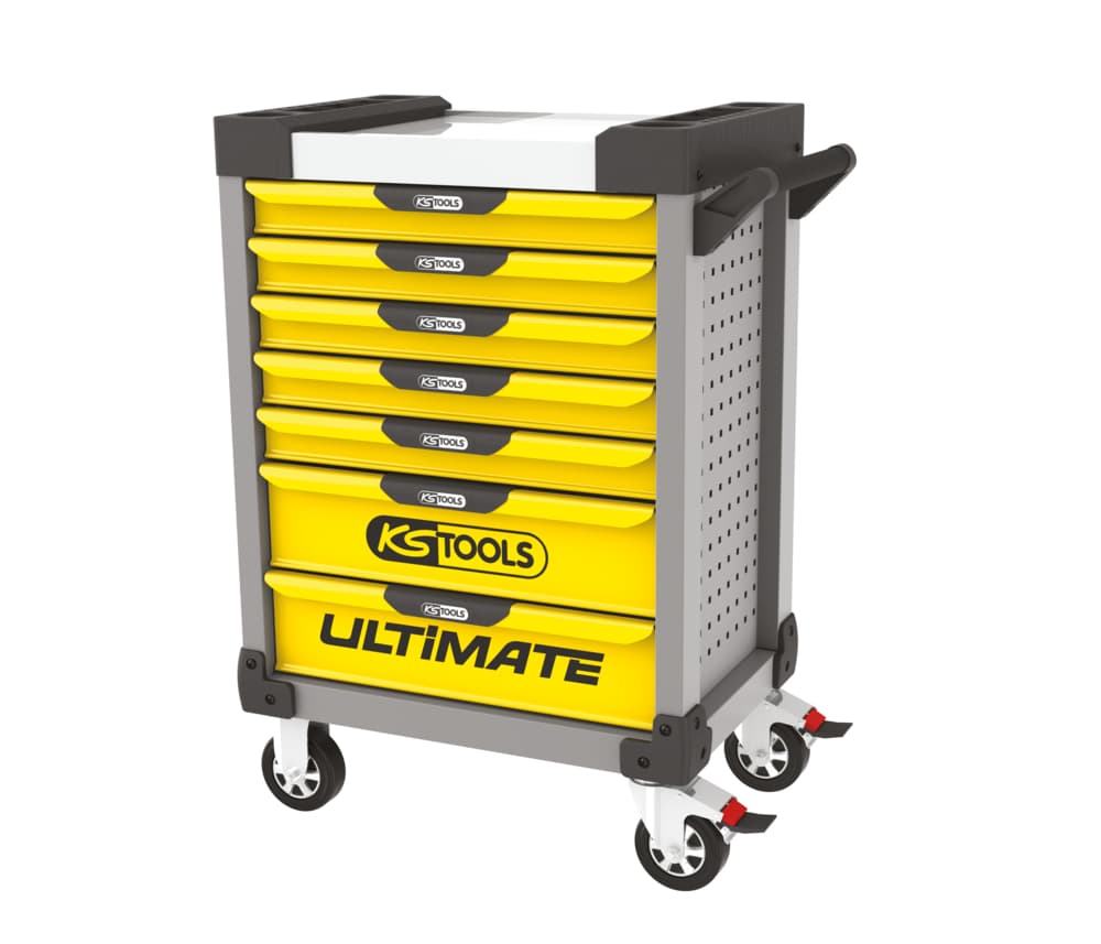 Servante ULTIMATE grise et jaune. 7 tiroirs