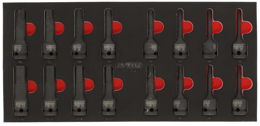 Module de douilles à chocs 1-2''. 16 pièces