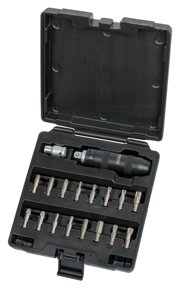 Coffret de tournevis à frapper avec embouts. 18 pièces