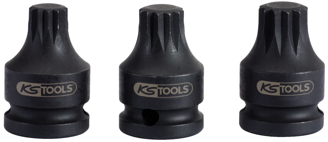 Douille tournevis à chocs courte 1-2'' XZN®. M16 - L. 43 mm