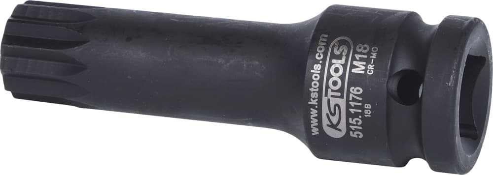 Douille tournevis à chocs longue 1-2'' XZN®. M18 - L. 75 mm
