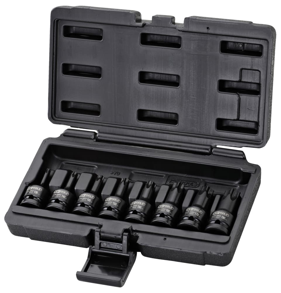 Jeu de douilles mâles à chocs courtes TORX® 1-2''. 8 pcs