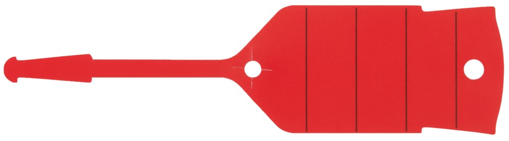 Porte-clés rouge - 76x37 mm avec cordon 66 mm - 500 pcs