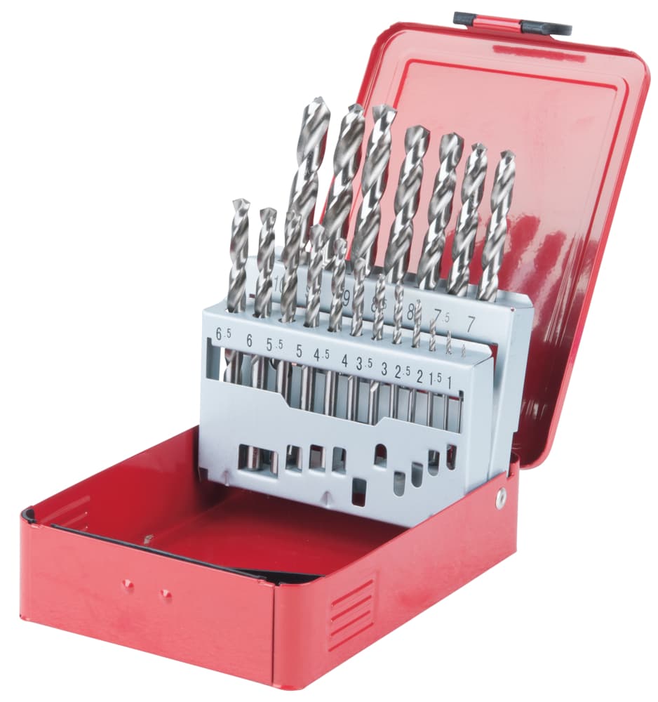 Coffret de 19 forets HSS-G meulés, DIM 1,0-10,0 mm