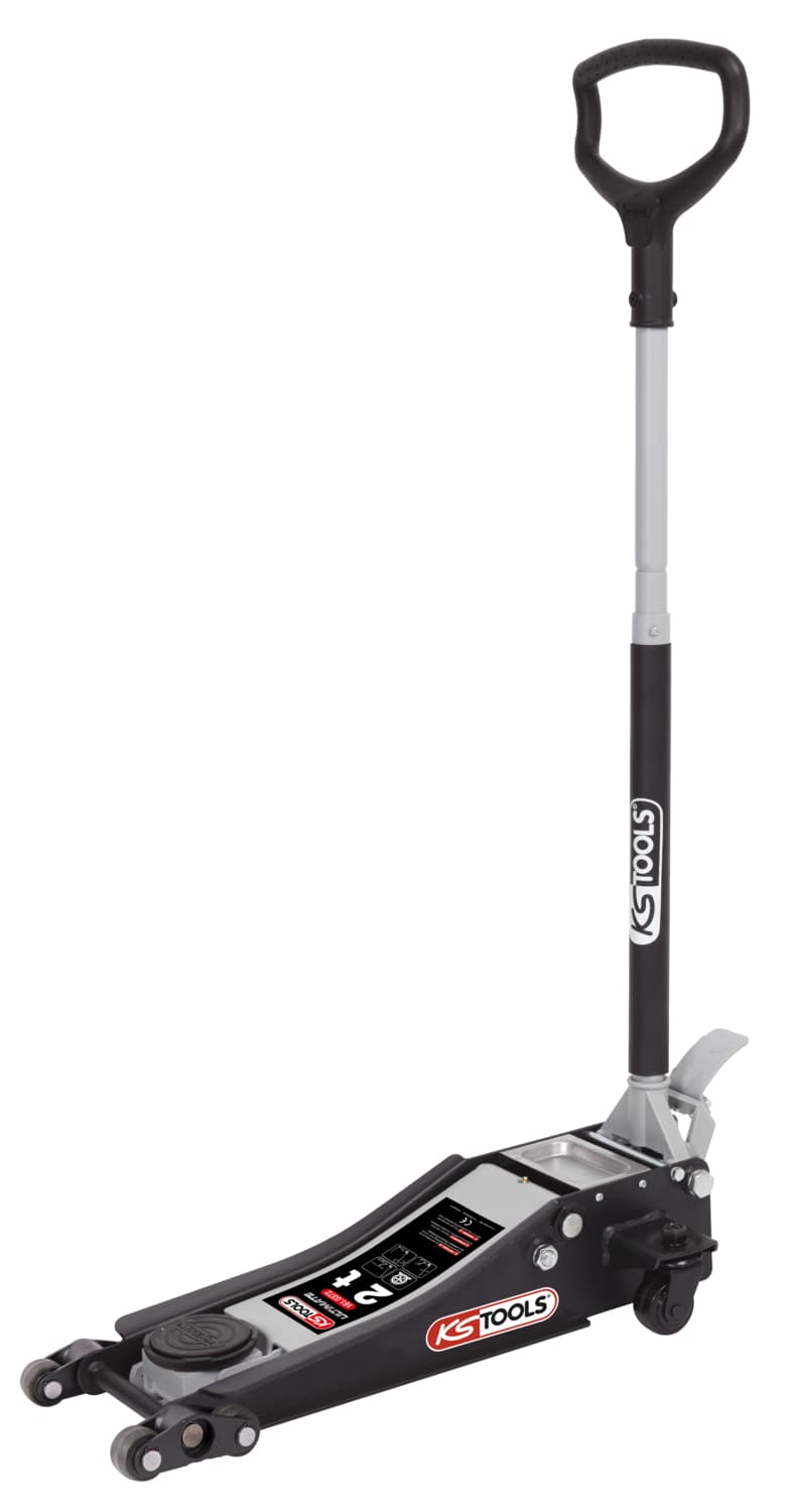 Cric hydraulique extra-bas acier ULTIMATE 2T avec double-roues avant