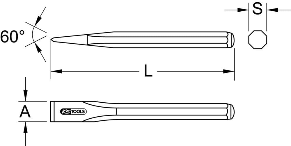 Burin octogonal 12 mm