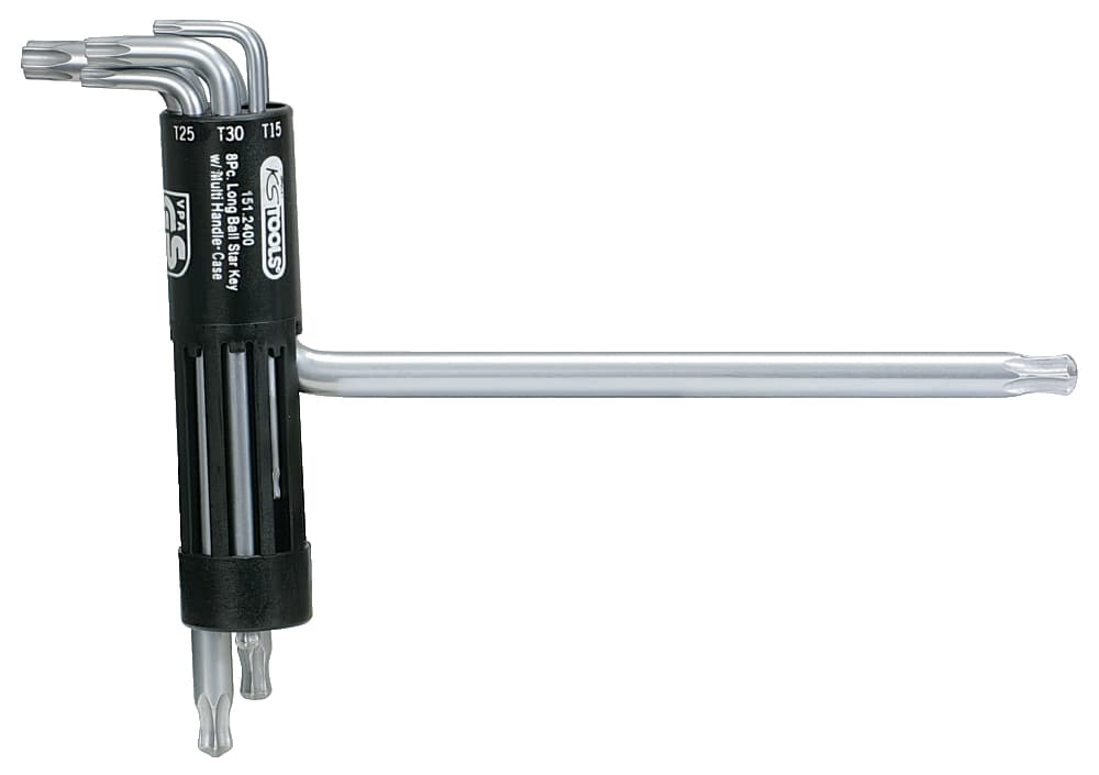 Jeu de 8 clés mâles TORX® à tête sphérique longue, T10 à T50